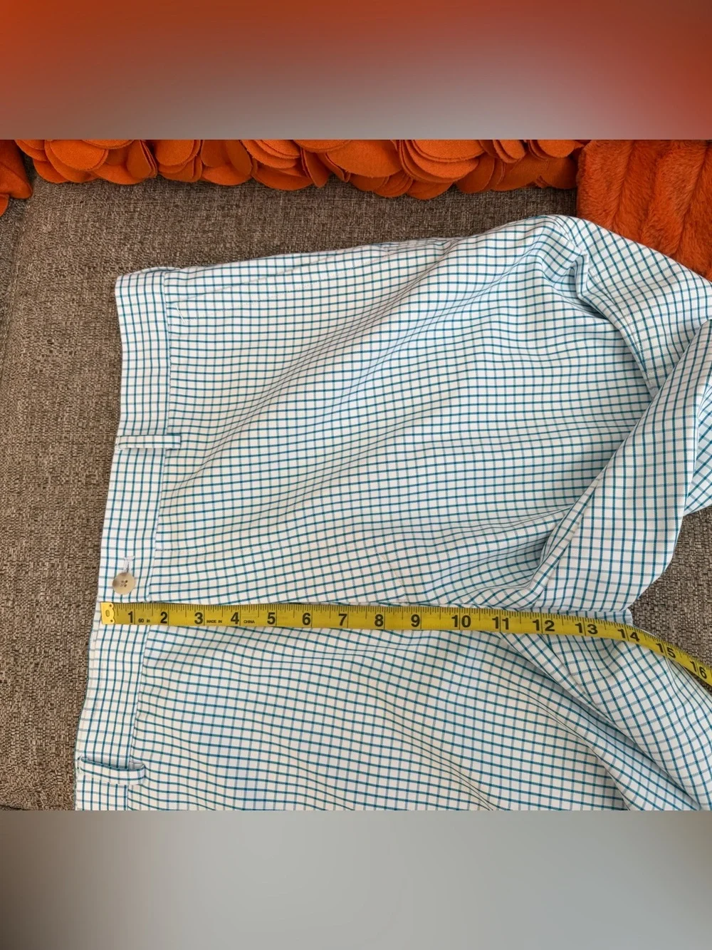 NWOT Peter Millar Wicking Blue & White Gingham Plaid Golf Shorts